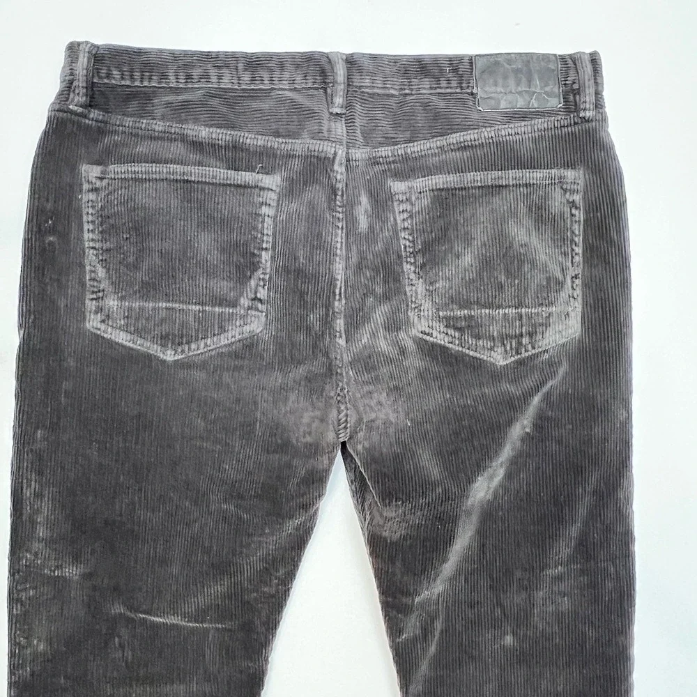 AllSaints Dean Black Grey Corduroy Pants Mens 36(Measures 36x26) Slim Crop